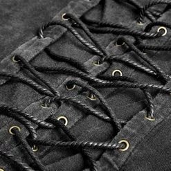 Punk Rave Store Black Rock Cotton Leather Belt Sleeveless Punk Shirts For Men