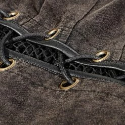 Punk Rave Store Coffe Steampunk Tight Mesh Punk Shirts With High Collar