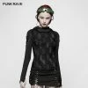 Punk Rave Store Womens & Mens Double Layers Irregular Dark Gothic Shirt With Black Hole Hooded