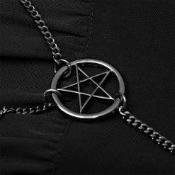 Punkravestore Women Dark Spliced Slit Dress