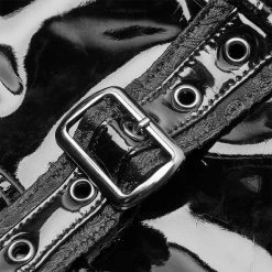 Punk Rave Store Punk Sci-fi Art Patent Leather Chinese Style Dress Cyber Goth