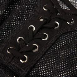 Punkravestore Punk Daily Perspective Silver Mesh Camisole