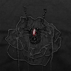 Punkravestore Gothic Red-eyed Spider Embroidered Dress