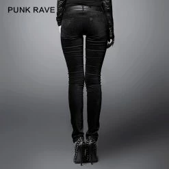Punk Rave Store Fashion Black Ladies Punk Pants For Women
