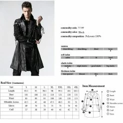 Punk Rave Store Studded Special Hot Fit Leather Long Gothic Coat
