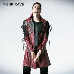 Punk Rave Store Studded Special Hot Fit Leather Long Gothic Coat