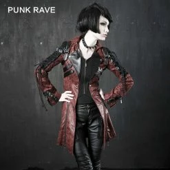 Punk Rave Store Studded Special Hot Fit Leather Long Gothic Coat