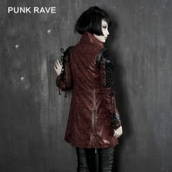 Punk Rave Store Studded Special Hot Fit Leather Long Gothic Coat