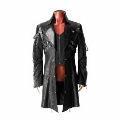 Punk Rave Store Studded Special Hot Fit Leather Long Gothic Coat