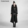 Punk Rave Store Black Winter High Collar Long Rock Punk Coat Cyber Goth