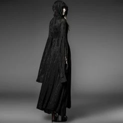 Punk Rave Store Black Sexy Oversized Hooded Gothic Trench Coats For Young Women