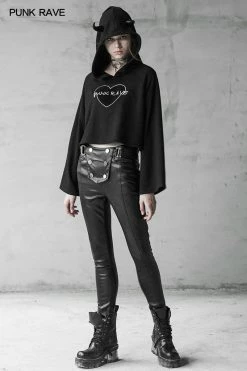 Punkravestore Gothic Military Uniform Buckle Skinny PU Leather Pants (with Belt)