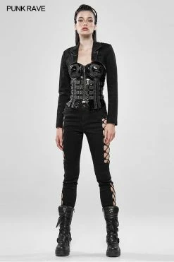 Punk Rave Store Military Ultra Short Long Sleeve Coat Gothic