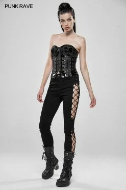 Punk Rave Store Punk Split Hollow-out Trousers