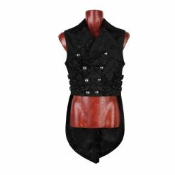 Punk Rave Store Black Lace Lapel Gothic Shirt With Bubble Long Sleeve