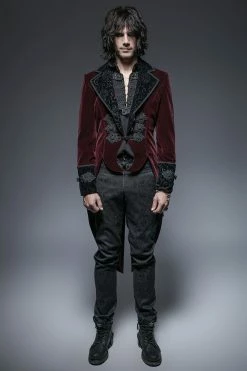 Punk Rave Store Fashion Classical Gentle Long Gothic Jacket With Velour