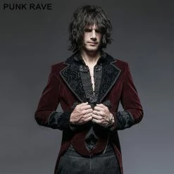 Punk Rave Store Fashion Classical Gentle Long Gothic Jacket With Velour