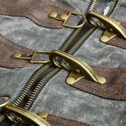 Punk Rave Store Steampunk Zipped Short Punk Jacket With Stand-up Collar Punk Leather Jacket