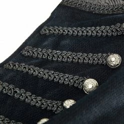 Punk Rave Store Blue Long Gorgeous Tuxedo 100% Polyester Gothic Coat