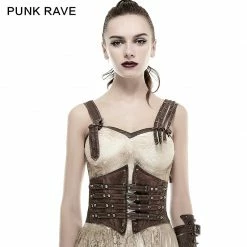Punk Rave Store Steampunk Vintage Retro Underbust Corset Waist Belt Sexy Leather Girdles For Women Accessories