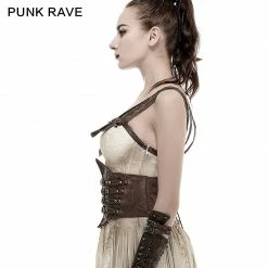 Punk Rave Store Steampunk Vintage Retro Underbust Corset Waist Belt Sexy Leather Girdles For Women Accessories