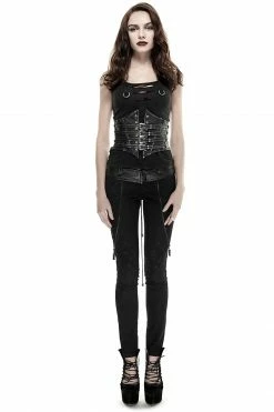 Punk Rave Store Steampunk Vintage Retro Underbust Corset Waist Belt Sexy Leather Girdles For Women Accessories