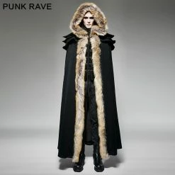 Punk Rave Store Long Cloak Gothic Trench Coats With Excellent Wool Collar
