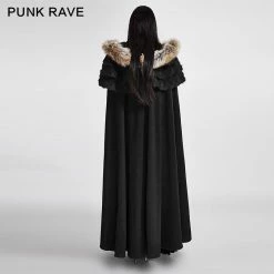 Punk Rave Store Long Cloak Gothic Trench Coats With Excellent Wool Collar
