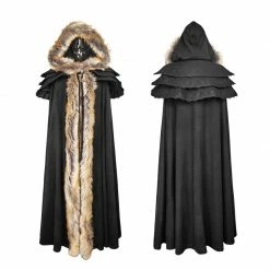 Punk Rave Store Long Cloak Gothic Trench Coats With Excellent Wool Collar