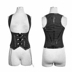 Punk Rave Store Vertical Stripes Shaped Punk Vest For Ladies