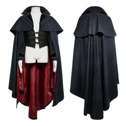 Punk Rave Store Gothic Vampire Luxury Gothic Trench Coats With Pattern Like Vampire Count Cape