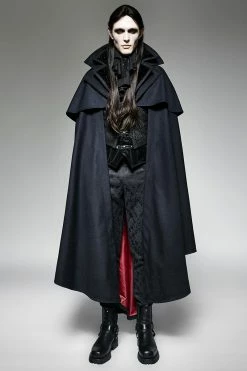 Punk Rave Store Gothic Vampire Luxury Gothic Trench Coats With Pattern Like Vampire Count Cape
