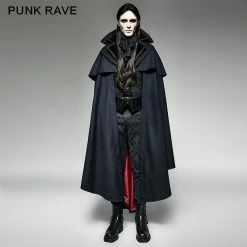Punk Rave Store Gothic Vampire Luxury Gothic Trench Coats With Pattern Like Vampire Count Cape