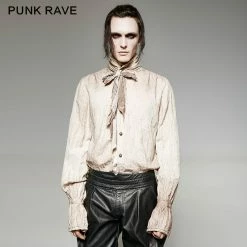 Punk Rave Store Vintage Painting Punk Shirts With A High Quality Linen Tie Gothic Victorian