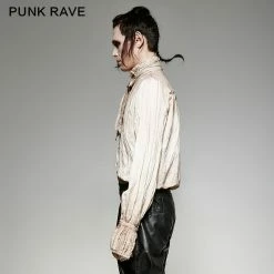 Punk Rave Store Vintage Painting Punk Shirts With A High Quality Linen Tie Gothic Victorian