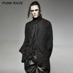 Punk Rave Store Vintage Painting Punk Shirts With A High Quality Linen Tie Gothic Victorian