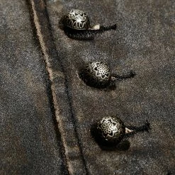 Punk Rave Store Gothic Steampunk V Collar Punk Vest With Metal Carving Buttons In The Front