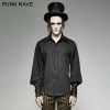 Punk Rave Store Great Black Striped Punk Shirts With Vertical Sense Plaids