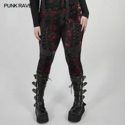 Punkravestore Dark Silhouette Vase Velvet Leggings