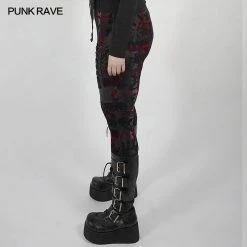 Punkravestore Dark Silhouette Vase Velvet Leggings