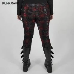 Punkravestore Dark Silhouette Vase Velvet Leggings