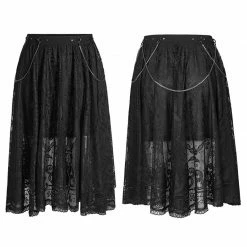 Punkravestore Dark Night Gothic Lace Skirt