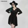 Punkravestore Gothic Abyss Burnt Flower Dress Women