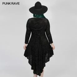 Punkravestore Gothic Abyss Burnt Flower Dress Women
