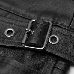 Punkravestore Women Irregular Steampunk Half Skirt