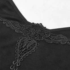 Punkravestore Sexy Gothic Velvet Flower Camisole Women