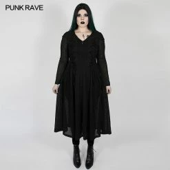 Punkravestore Women Dark Moon Long Coat