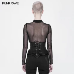 Punkravestore PUNK RAVE Leather Black Girdles Corset