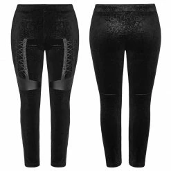 Punkravestore Dark Silhouette Vase Velvet Leggings Women