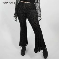 Punkravestore Women Dark Goth Flared Pants